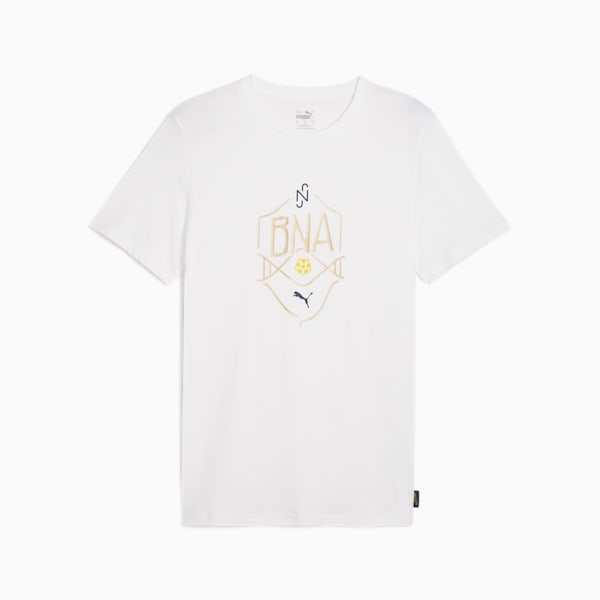 PUMA x NEYMAR JR "BNA" Men's Logo Tee, PUMA White-Sand Dune, extralarge